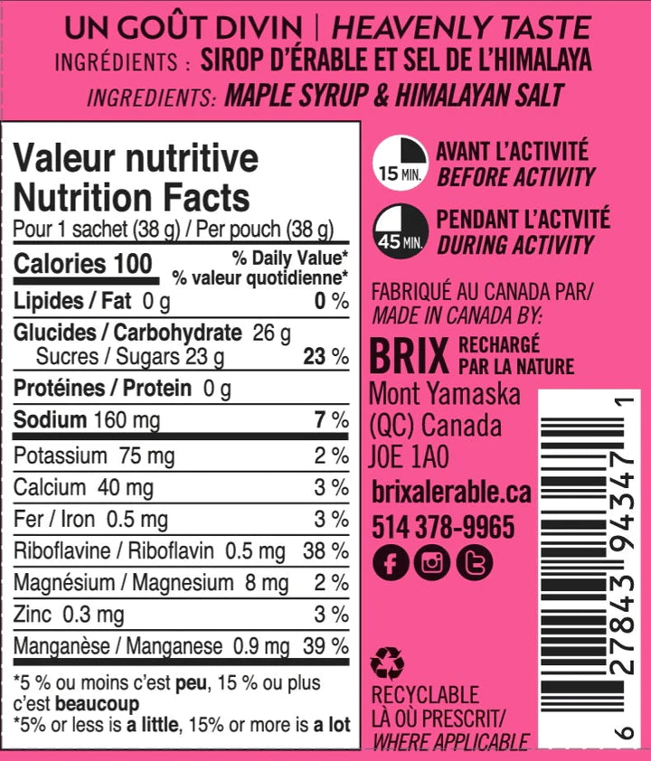 BRIX ERABLE SEL D'HIMALAYA UNE DOSE UNITÉ /12 /24 38G
