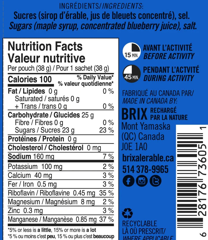 BRIX ÉRABLE ET BLEUET UNITÉ /12/24 38g