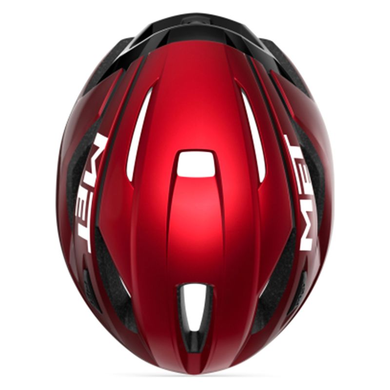 CASQUE MET STRALE ROUGE MÉTALLISÉ BRILLANT 3617 2025