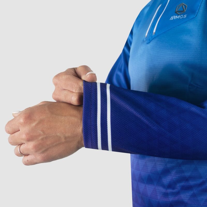 MAILLOT RUNNING FEMME HIVER ARMOS DANA BLEU V-MAILLOT SILA SPORT