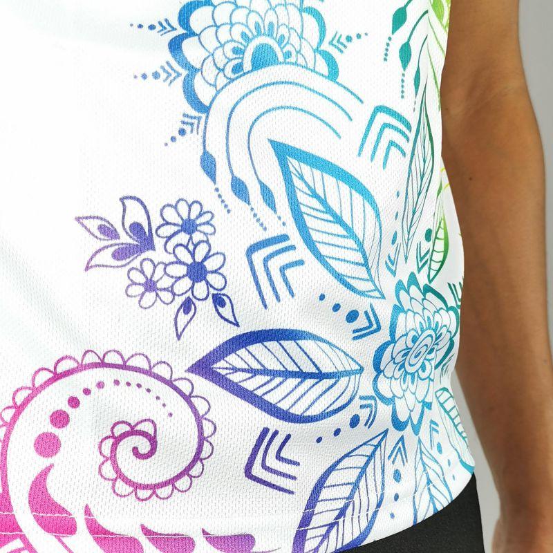 MAILLOT RUNNING HOMME SILA ALOHA STYLE - BLANC MULTICOLOR Référence 2231 - V-MAILLOT SILA SPORT