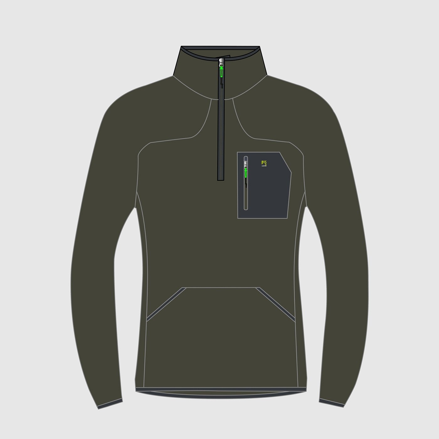 POLAIRE DEMI-ZIP ROCCHETT  PROFONDEUR/BOIS GRIS | 2531098-007    2026