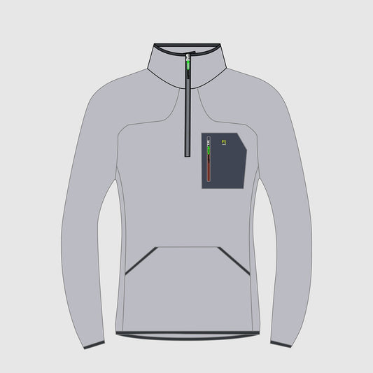 POLAIRE DEMI-ZIP ROCCHETT     MICRO CHIP/WOODL.GRAY | 2531098-021    2026