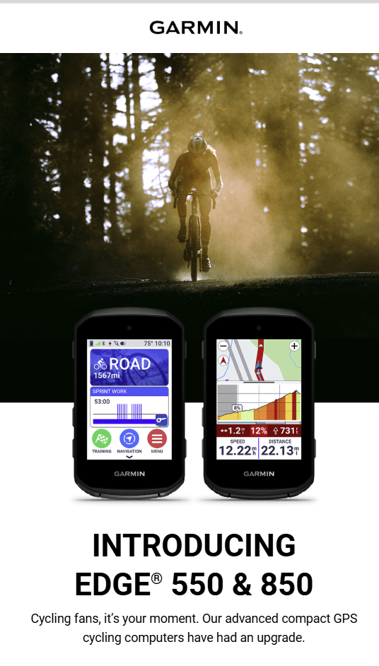 Edge® 550 Compteur GPS de vélo – Appareil uniquement  2026