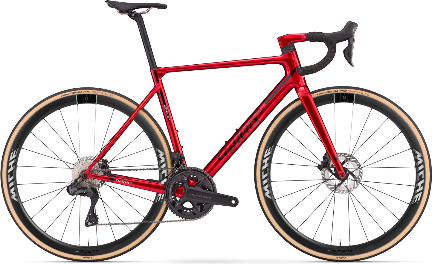 Verticale SLR   E508TBK	Q2 Velvet Red - Glossy    SRAM RED AXS E1 2x12 + POWERMETER	MICHE KLEOS RD 36 CARBON | CERAMICSPEED BEARINGS  2026 (