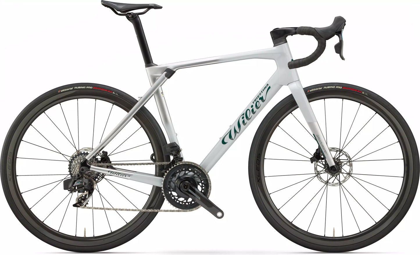 Granturismo SLR  E502TBL   R9 Faded Silver Emerald  Glossy	SRAM RED AXS E1 2x12 + POWERMETER	MICHE KLEOS 42 CARBON  2026 (Copie)