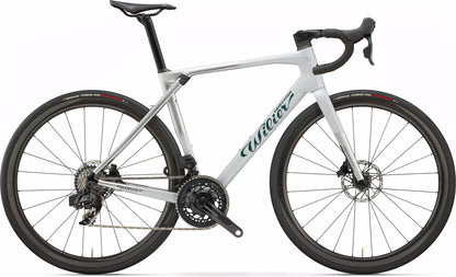 Granturismo SLR  E502TBL   R9 Faded Silver Emerald  Glossy	SRAM RED AXS E1 2x12 + POWERMETER	MICHE KLEOS 42 CARBON  2026 (Copie)