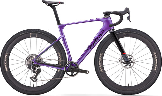 Rave SLR ID2  E628F4G (with carbon F BAR)	V12 Neon Purple  Glossy SRAM FORCE XPLR AXS E1 1x13S	MICHE AERO GRAFF CARBON 48 mm 2026