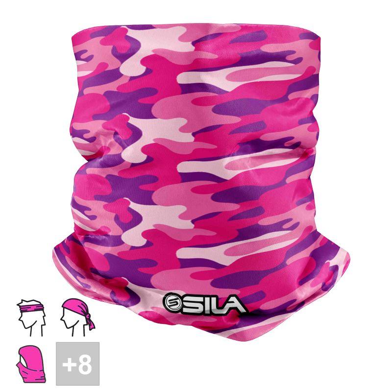 BANDANA TOUR DE COU multifonction SILA CAMO Rose Référence 2564 - Taille Unique - A-BANDANA SILA SPORTS 