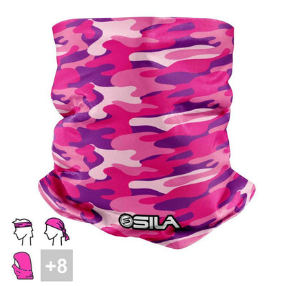 BANDANA TOUR DE COU multifonction SILA CAMO Rose Référence 2564 - Taille Unique - A-BANDANA SILA SPORTS 