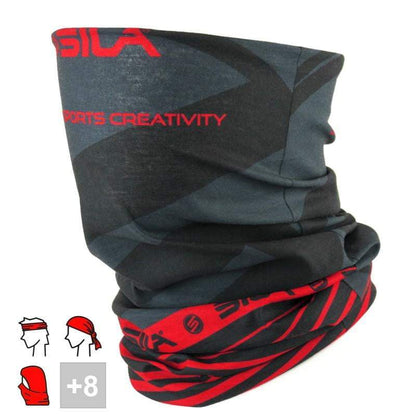 BANDANA TOUR DE COU multifonction SILA - SS Créativity Noir / Rouge A-BANDANA SILA SPORT 