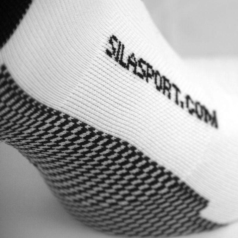 CHAUSSETTES RACING SILA - Courtes BLANC / NOIR Référence 2585 A-CHAUSSETTES SILA SPORTS 