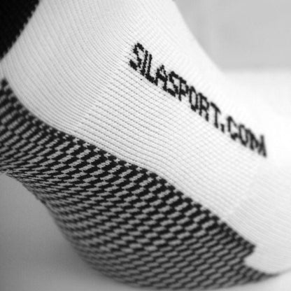 CHAUSSETTES RACING SILA - Courtes BLANC / NOIR Référence 2585 A-CHAUSSETTES SILA SPORTS 