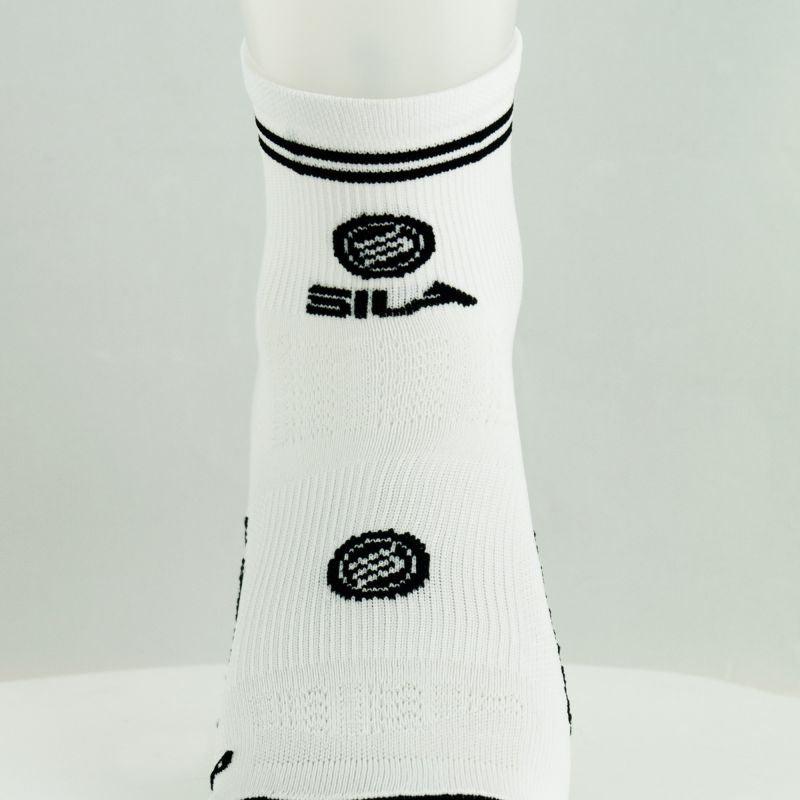 CHAUSSETTES RACING SILA - Courtes BLANC / NOIR Référence 2585 A-CHAUSSETTES SILA SPORTS 