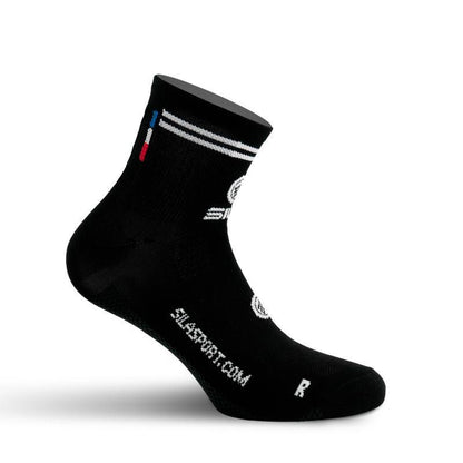 CHAUSSETTES RACING SILA - Courtes NOIR / BLANC Référence 2586 État : Nouveau A-CHAUSSETTES SILA SPORTS 