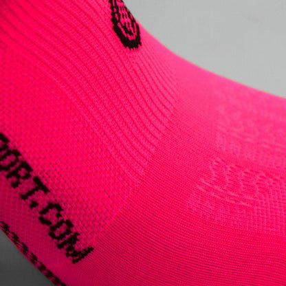 CHAUSSETTES RACING SILA - MI-HAUTES ROSE FLUO NOIR 1776 A-CHAUSETTES SILA SPORT 