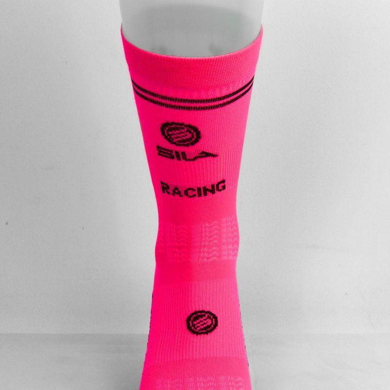 CHAUSSETTES RACING SILA - MI-HAUTES ROSE FLUO NOIR 1776 A-CHAUSETTES SILA SPORT 