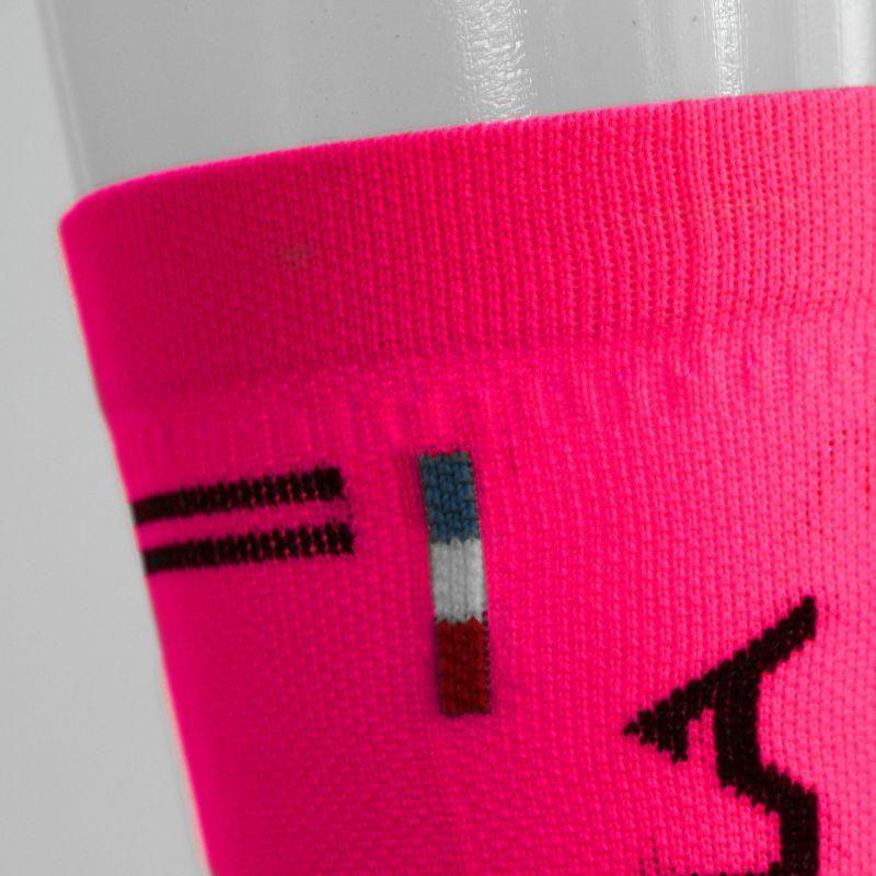 CHAUSSETTES RACING SILA - MI-HAUTES ROSE FLUO NOIR 1776 A-CHAUSETTES SILA SPORT 