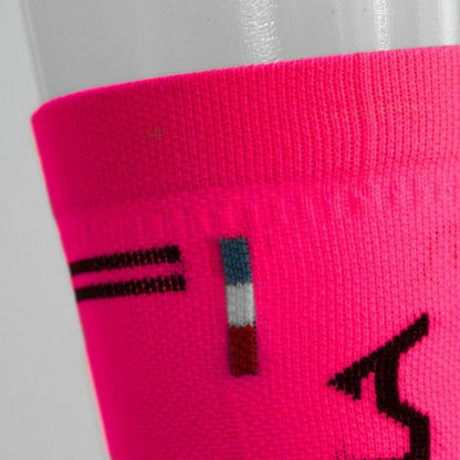 CHAUSSETTES RACING SILA - MI-HAUTES ROSE FLUO NOIR 1776 A-CHAUSETTES SILA SPORT 