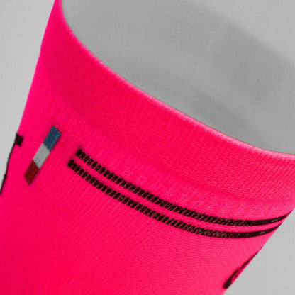 CHAUSSETTES RACING SILA - MI-HAUTES ROSE FLUO NOIR 1776 A-CHAUSETTES SILA SPORT 