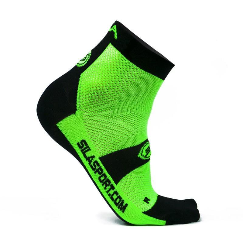 CHAUSSETTES TECHNICS SILA - Courtes VERT FLUO / NOIR 1253 A-CHAUSETTES SILA SPORT 