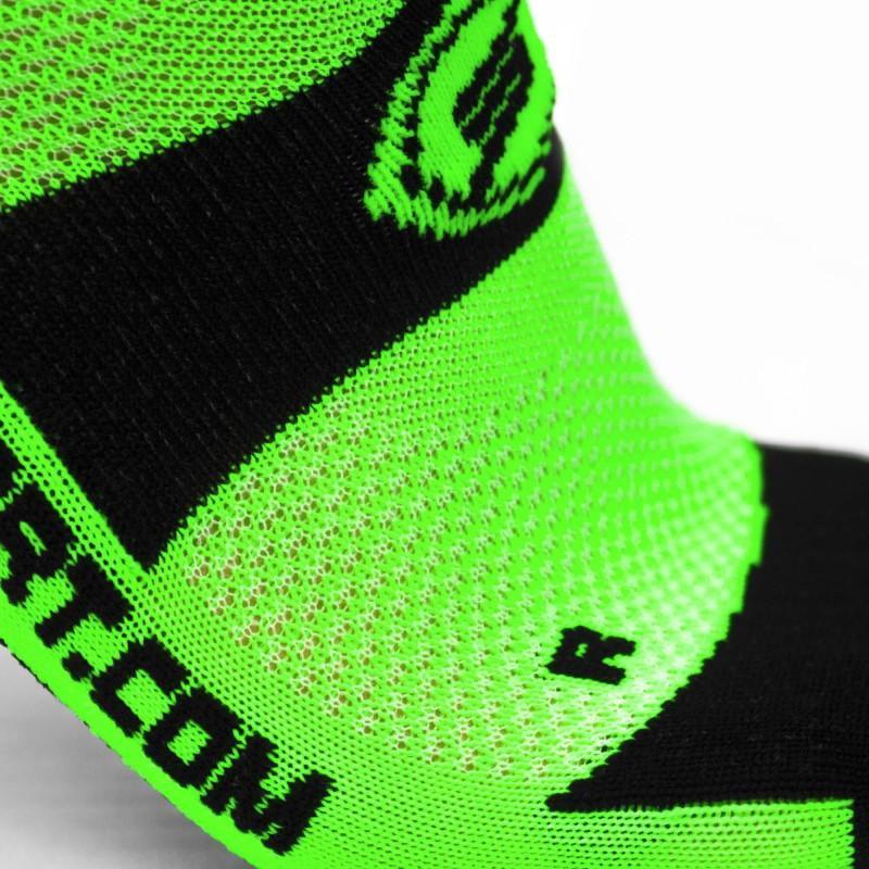 CHAUSSETTES TECHNICS SILA - Courtes VERT FLUO / NOIR 1253 A-CHAUSETTES SILA SPORT 