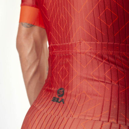 COMBINAISON CYCLISME SILA CLASSY STYLE ROUGE MC Référence 2969 - M - Rouge V-COMBINAISON SILA SPORTS 