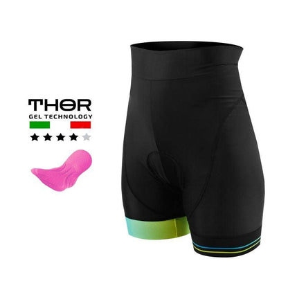 CUISSARD CYCLISME FEMME TAILLE HAUTE SILASPORT GIRLY STYLE JAUNE V-CUISSARD SILA SPORTS 