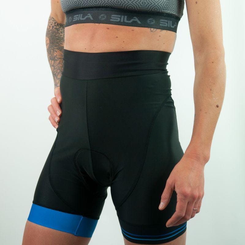 CUISSARD CYCLISME FEMME TAILLE HAUTE SILASPORT GIRLY STYLE VIOLET V-CUISSARD SILA SPORTS 