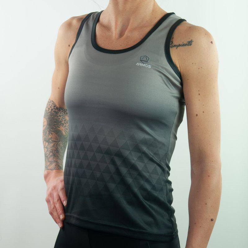 DEBARDEUR RUNNING FEMME ARMOS DANA GRIS T-DÉBARDEUR SILA SPORTS 