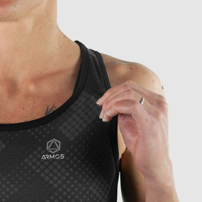 DÉBARDEUR RUNNING FEMME PERFO ARMOS ASTÉRIA GRIS V-DÉBARDEUR SILA SPORTS 