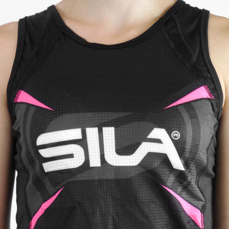 DÉBARDEUR RUNNING FEMME - PRO ULTRALIGHT - SILA TEAM - ROSE FLUO 1715 T-DÉBARDEUR SILA SPORT 