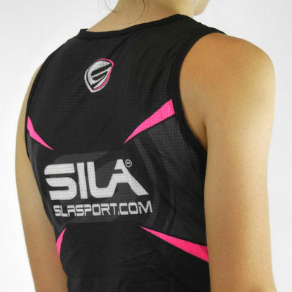 DÉBARDEUR RUNNING FEMME - PRO ULTRALIGHT - SILA TEAM - ROSE FLUO 1715 T-DÉBARDEUR SILA SPORT 