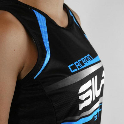 DÉBARDEUR RUNNING FEMME - SILA CARBON STYLE 2 - BLEU 1714 T-DÉBARDEUR SILA SPORT 