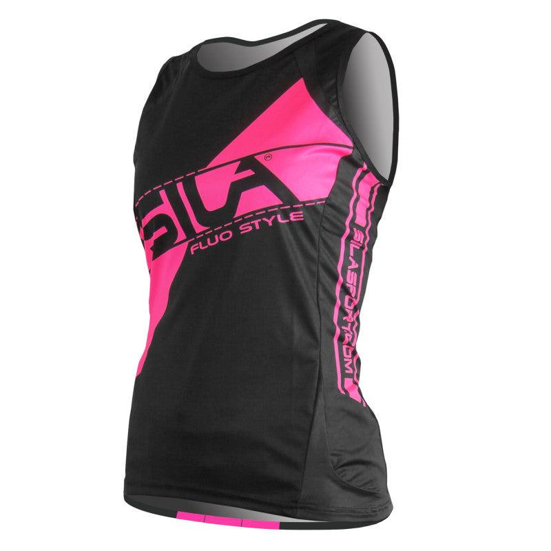 DÉBARDEUR RUNNING FEMME - SILA FLUO STYLE 3 ROSE 1711 T-DÉBARDEUR SILA SPORT XS ROSE FLUO 1711