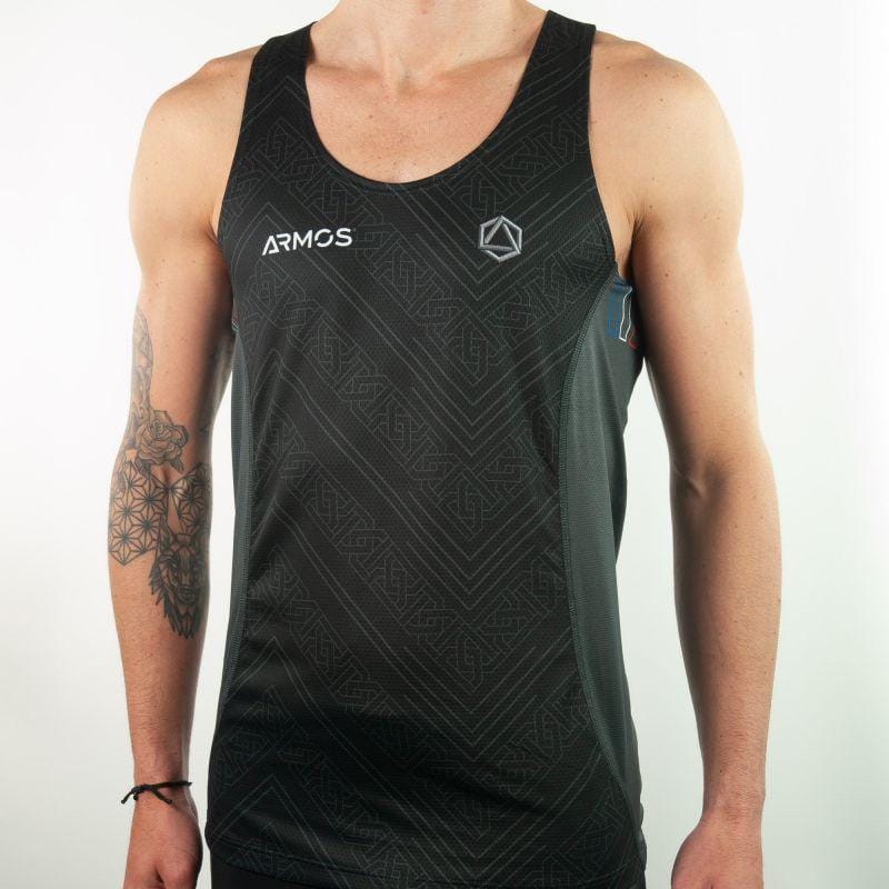 DÉBARDEUR RUNNING HOMME PERFO ARMOS LEGEND NOIR T-DÉBARDEUR SILA SPORTS 