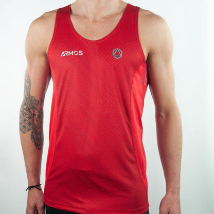 DÉBARDEUR RUNNING HOMME PERFO ARMOS LEGEND ROUGE T-DÉBARDEUR SILA SPORTS 