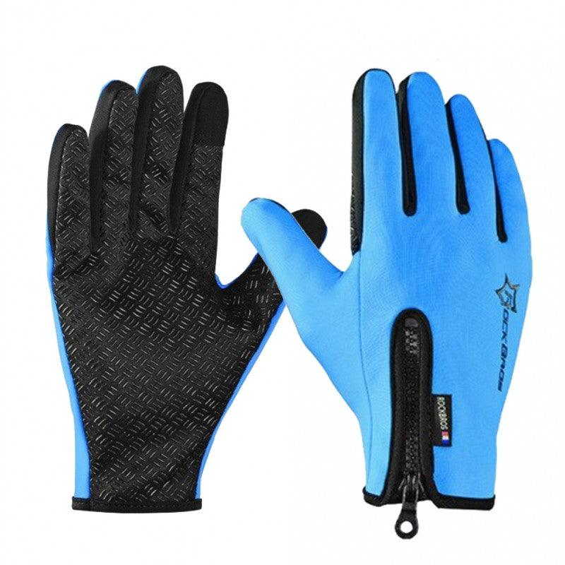 GANTS LONG MTB ROCKBROS - ZIP THERMIQUE Bleu Référence 1400 - - Bleu A-GANTS LONG SILA SPORT 