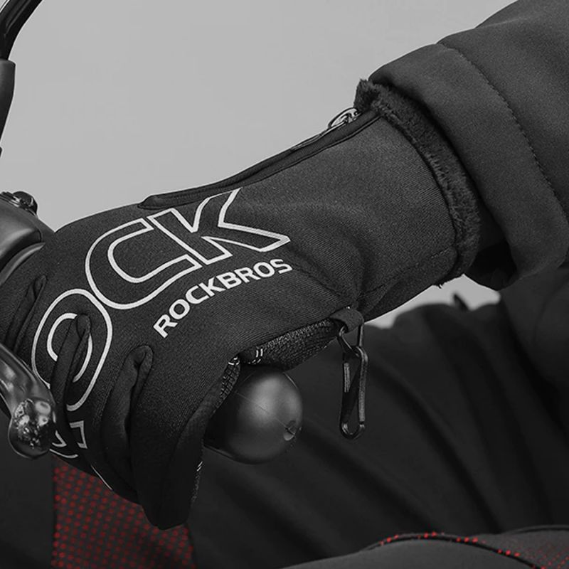 GANTS LONGS THERMIQUES ROCKBROS SNOW - NOIR   2784