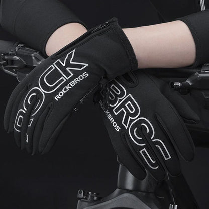 GANTS LONGS THERMIQUES ROCKBROS SNOW - NOIR   2784
