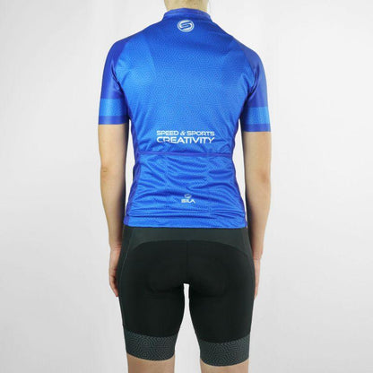 MAILLOT FEMME SILA AZALEA STYLE - BLEU - Manches courtes Référence 2931 - Bleu V-MAILLOT SILA SPORTS 