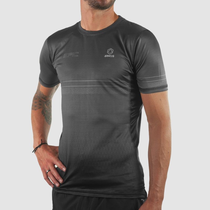 MAILLOT MC RUNNING HOMME PRO ULTRALIGHT EPIC GRIS V-MAILLOT SILA SPORT 