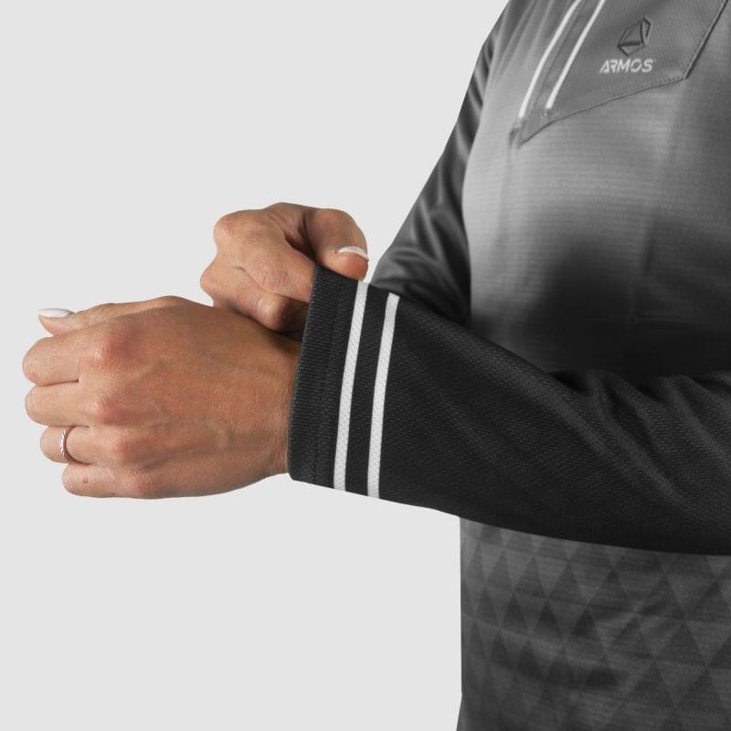 MAILLOT RUNNING FEMME HIVER ARMOS DANA GRIS V-MAILLOT SILA SPORT 