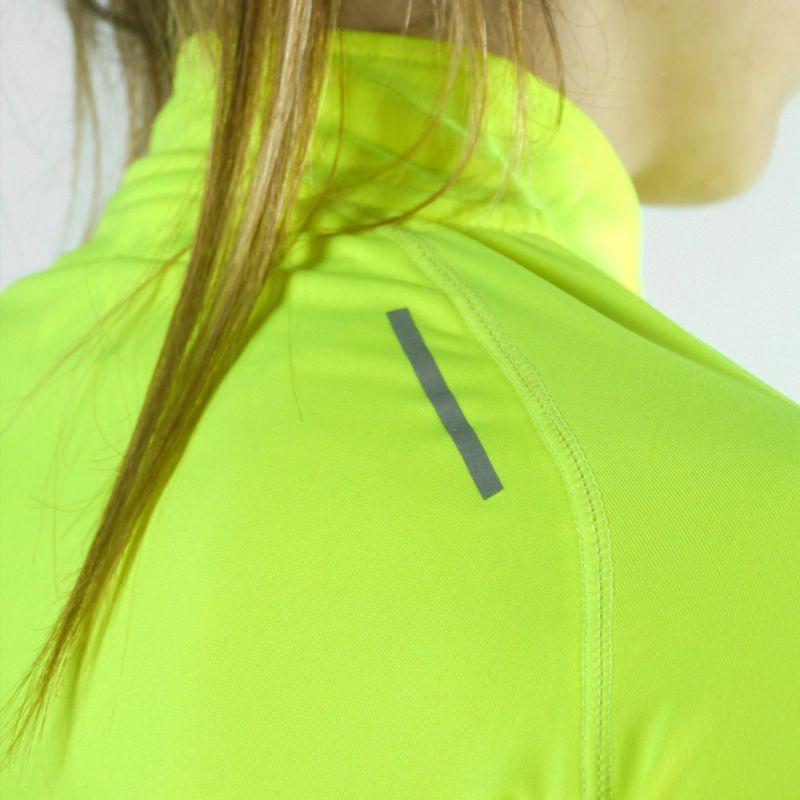 MAILLOT RUNNING FEMME - SILA PRIME JAUNE FLUO - MANCHES LONGUES 1864 V-MAILLOT SILA SPORT 