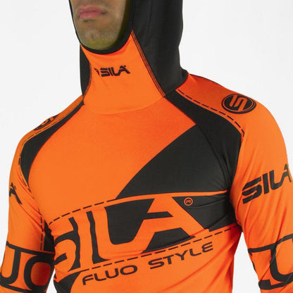 MAILLOT RUNNING HIVER - SILA FLUO STYLE 3 - ORANGE 2426 V SILA SPORT 