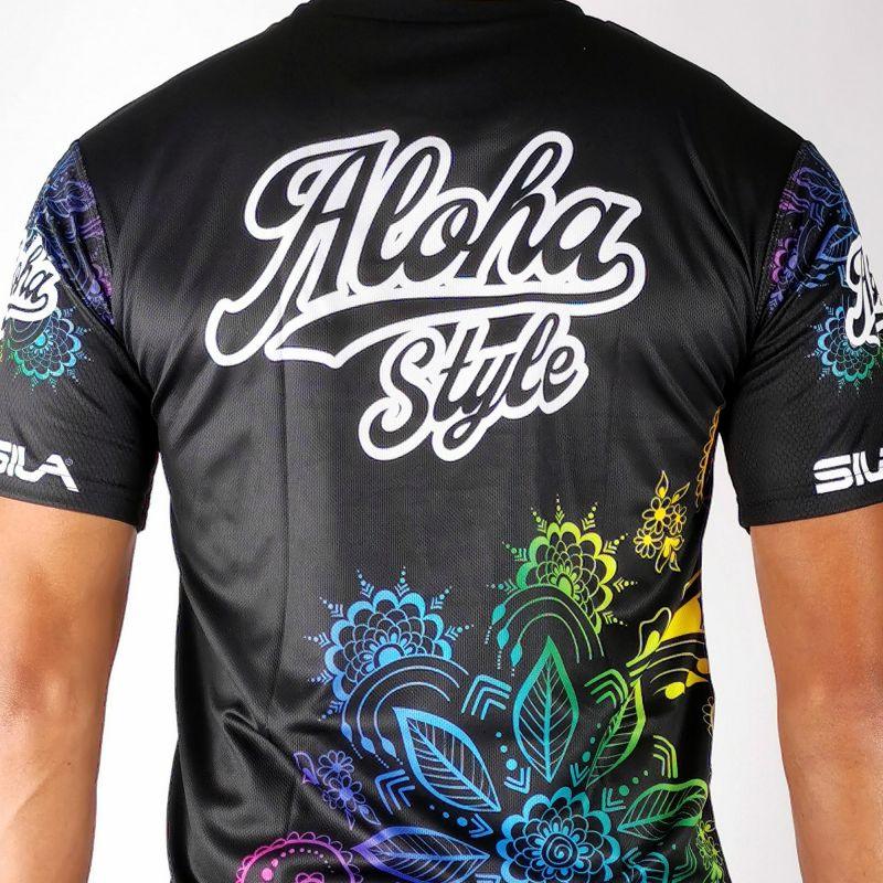 MAILLOT RUNNING HOMME SILA ALOHA STYLE - NOIR MULTICOLOR Référence 2230 V-MAILLOT SILA SPORT 