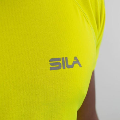MAILLOT RUNNING - SILA PRIME JAUNE FLUO - Manches courtes 1301 M-RUNNING SILA SPORT 