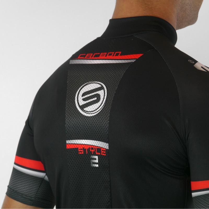 MAILLOT SILA CARBON STYLE 2 ROSE - Manches courtes Référence 1629 - V-MAILLOT LACTIKS 