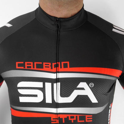 MAILLOT SILA CARBON STYLE 2 ROSE - Manches courtes Référence 1629 - V-MAILLOT LACTIKS 