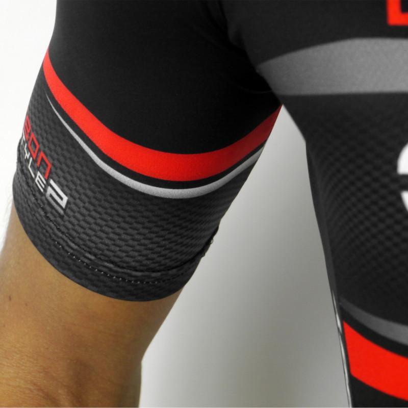 MAILLOT SILA CARBON STYLE 2 ROSE - Manches courtes Référence 1629 - V-MAILLOT LACTIKS 